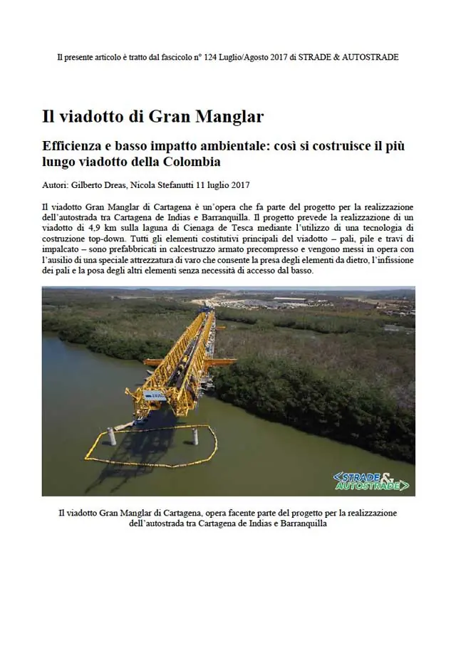 Copertina — Il viadotto di Gran Manglar. Efficienza e basso impatto ambientale: così si costruisce il più lungo viadotto della Colombia